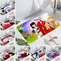 Popular Anime Cartoon Inuyasha Pattern Print  Doormat for Bathroom Kitchen Entrance Rugs Home Decor Anti Slip Floor Carpet 60x40cm