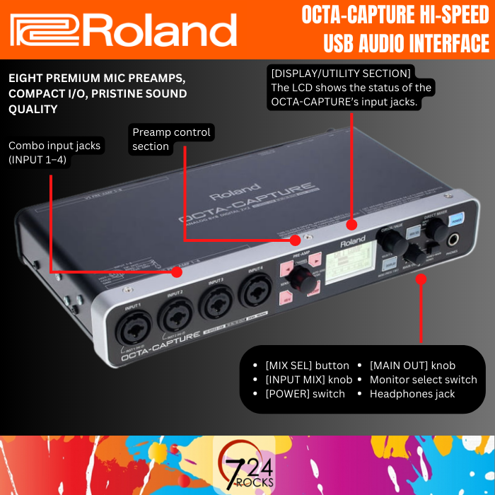 724ROCKS Roland Audio Interface Roland OCTA-CAPTURE Hi-Speed USB