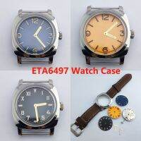 【YF】 45mm ETA6497 Movement Case Stainless Steel Men manual Mechanical Watch Black Dial Replacement Parts