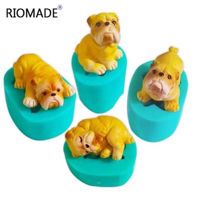 【YF】 Mini Bulldog Silicone Mold Cake Decoration Tools Small Dogs Theme Fondant Molds Mould Plaster Cement Polymer Clay Animal