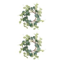 Wreath Rings Eucalyptus Wreaths Ring Easter Mini Inch Artificial Greenery Holder Leaves Door Green Spring Pillar Front