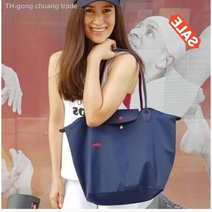 กระเป๋าถือ-แท้-100-จาก-ใหม่ล่าสุด-new-collection-2020-longchamp-le-pliage-club-m-หูยาว-พับได้-ปักโลโก้ม้า