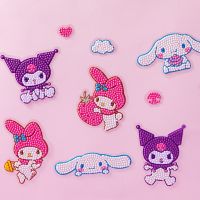 Kawaii Sanrio Melody Kuromi Shiny Sticker Decoration Stationery Funny Fit For Student Kid DIY Self Adhesive Notebook Laptop Stickers