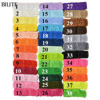 50pcs Kids Girls 1.5 Inch Elastic Crochet Hairband Knitted Pettiskirt Headband 38 Color in Stock FD099