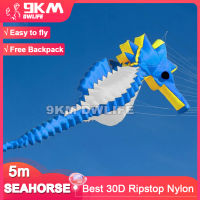 9KM 5M Seahorse Kite Line ซักรีดจี้ Soft Inflatable Show Kite สำหรับ Kite เทศกาล30D Ripstop ผ้าไนลอนพร้อมกระเป๋า