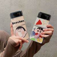 เคสเคสมือถือ Crayon Shin-Chan,ลายน่ารักซิลิโคนแบบห่อเต็มจอพับกันตกสำหรับ SamSung ZFLIP 5 ZFLIP 4 3 2