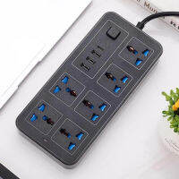 DIANPU-4 C8ปลั๊กต่อพร้อม Usb Universal Power Strip 6ปลั๊กไฟพร้อมเอาต์พุต USB Type-C 3-1 2.1A /5V 2 M ปลั๊กต่อปลั๊กรางปลั๊กไฟ2500W พร้อมพอร์ต USB 3-1EU Plug