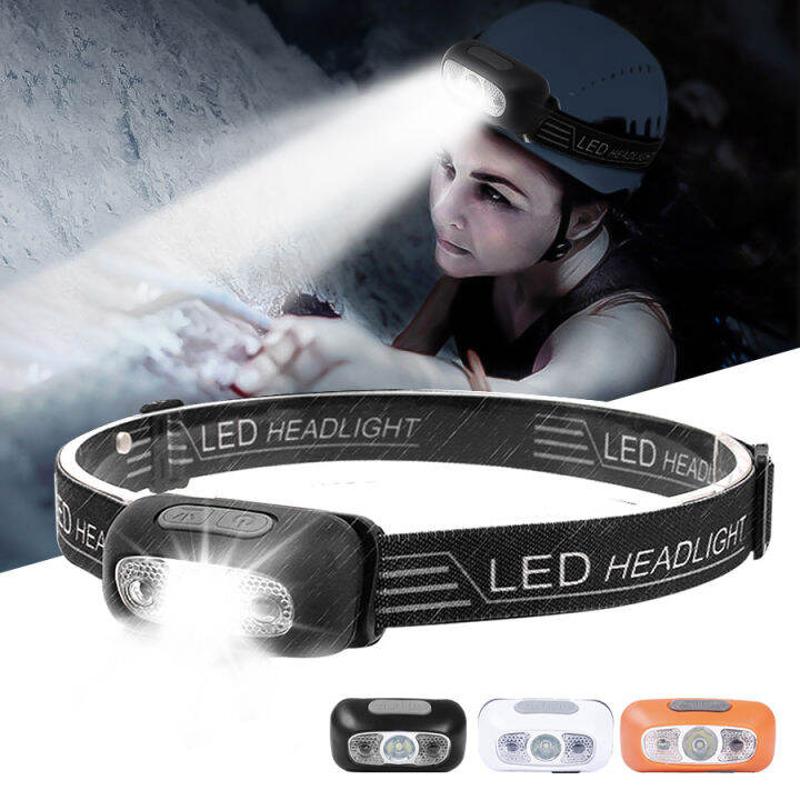 Mini Rechargeable LED Headlamp Body Motion Sensor Headlight Camping