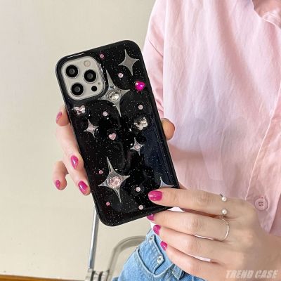 เคสโทรศัพท์มือถือแบบนิ่ม อีพ็อกซี่ กันกระแทก ลายเพชร 3D แนวเรโทร หรูหรา สําหรับ iPhone 14 13 12 11 Pro Max