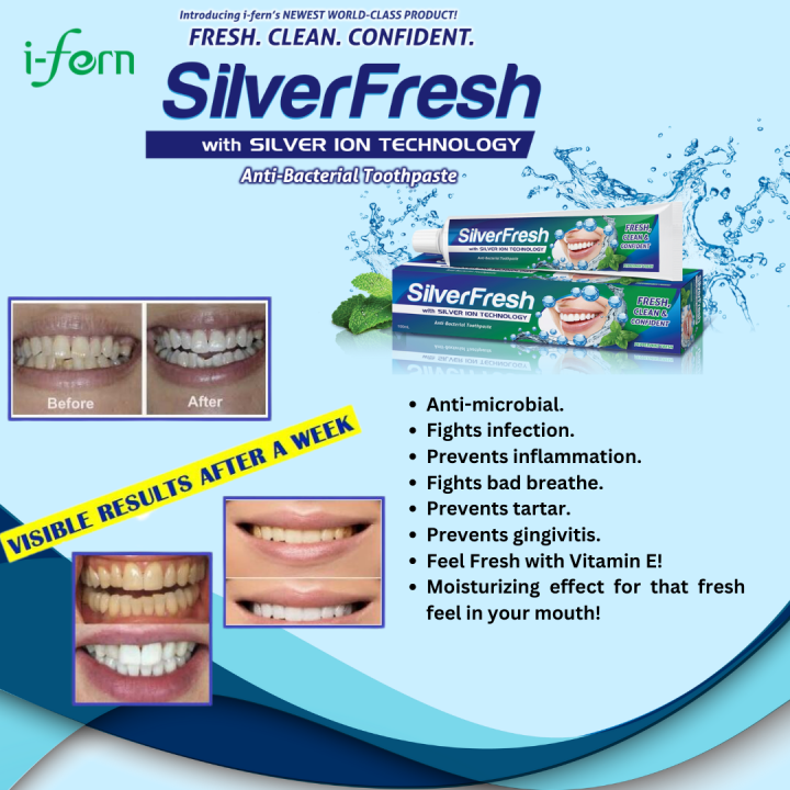 Original Ifern SilverFresh Antibacterial Toothpaste with Ion Whitens
