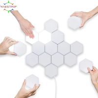 ◆⊙ 1-10PCS Touch Sensor Sensitive Lighting Hexagonal Atmosphere Quantum Wall Lamp For Bedroom Creative Decoration LED Night Light