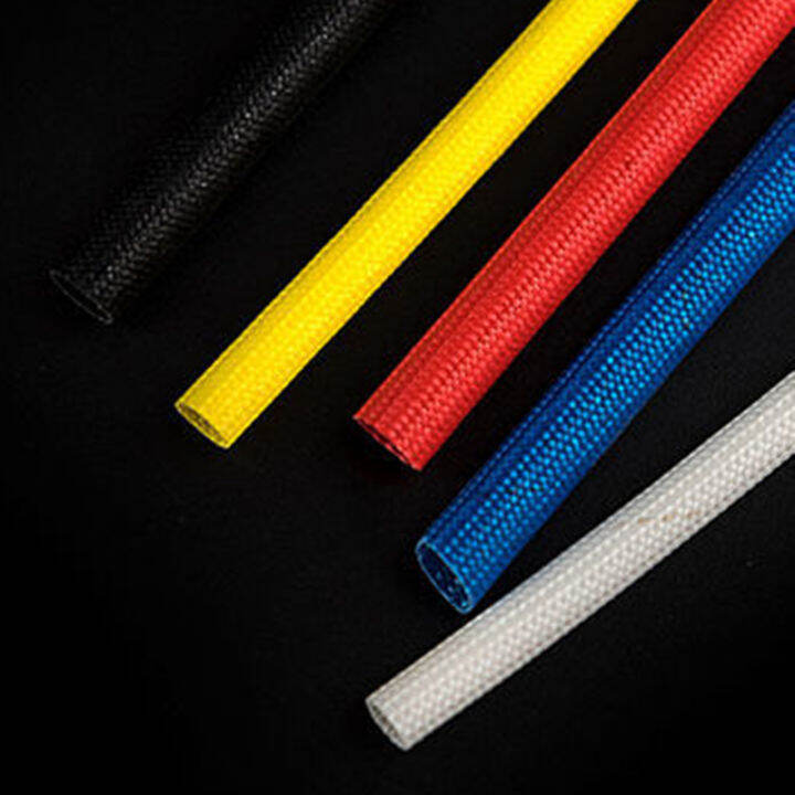 200deg-high-temperature-braided-soft-chemical-fiber-tubing-insulation-cable-sleeving-fiber-1-12mm-diameter-multicolour