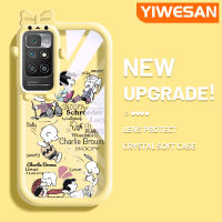 YIWESAN เคสสำหรับ Xiaomi MI Redmi 10ไพรม์เคสกระแสแฟชั่นแบรนด์สาวน้อยกับเคสนิ่มน่ารัก Tpu เคสใสกรอบสีเคสกันกระแทกกล้อง