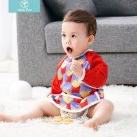 Happy flute PUL Baby Waterproof Long Sleeve Feeding Baby Bibs odorless for 6-24 Months baby