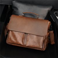 [COD] New retro briefcase version mens bag and shoulder Messenger wholesale casual