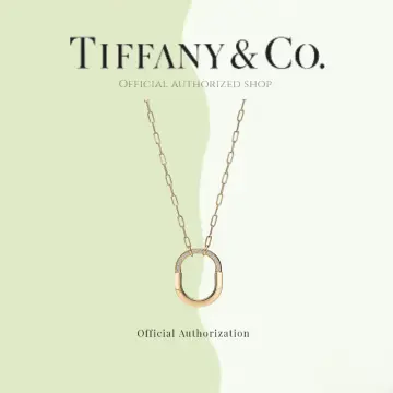 Tiffany Pearl and Stainless Steel Lock Necklace