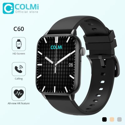ZZOOI COLMI C60 Smartwatch 1.9 inch Full Screen Bluetooth Calling Heart Rate Sleep Monitor 100 Sport Models Smart Watch For Men Women