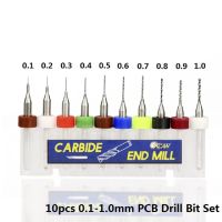 กล่อง10ชิ้น0.1 1.0มม. ดอกสว่านทังสเตนคาร์ไบด์เครื่องเจาะขนาดเล็ก PCB สำหรับเครื่องพิมพ์แผงวงจรหัวเจาะ CNC