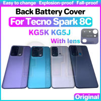 เคสกระจกฝาหลังปิดโทรศัพท์ด้านหลังสำหรับ KG5K 8C ประกายไฟ Infinix TECNO ด้านหลัง KG5J ประตูกระจกกระจกเลนส์กล้องถ่ายรูปฝาหลัง