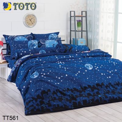 Toto ผ้าปูที่นอน (ไม่รวมผ้านวม) พิมพ์ลาย กราฟฟิก Graphic Print TT561 (เลือกขนาดเตียง 3.5ฟุต/5ฟุต/6ฟุต) #โตโต้ เครื่องนอน ชุดผ้าปู ผ้าปูเตียง