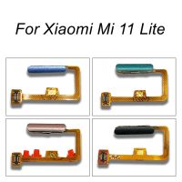 เซ็นเซอร์ตรวจสอบลายนิ้วมือสายยืดหยุ่นสำหรับ Xiaomi Mi 11 Lite ปุ่มเครื่องสแกน ID สัมผัสอะไหล่ทดแทนสายริบบิ้นเฟล็กซ์