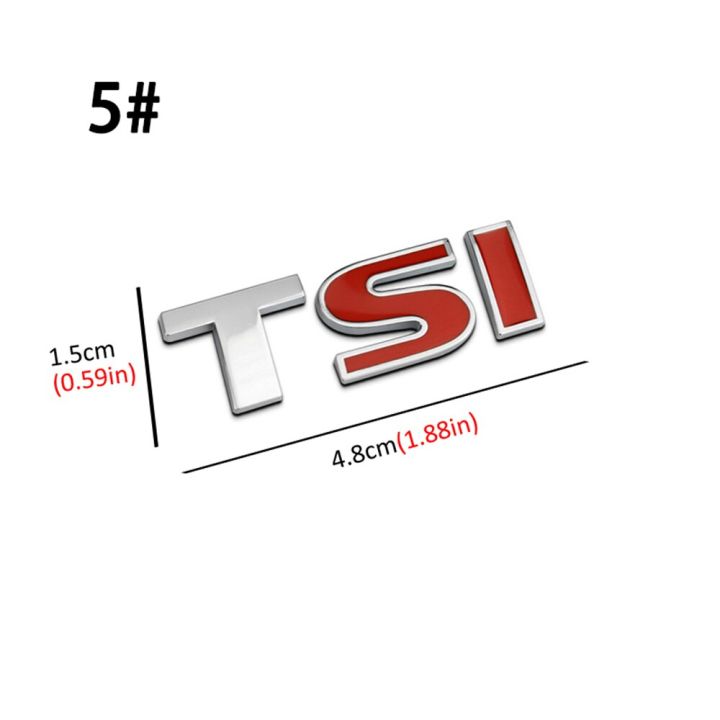 โลโก้ TSI ตัวอักษรรถโลหะ3มิติสำหรับ VW TSI ป้ายโปโลกอล์ฟ4 5 6 7 MK5 MK6 MK7เจ็ทตะโทรันสติกเกอร์สัญลักษณ์