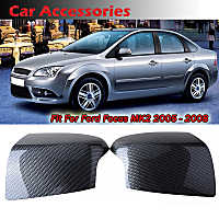 สัมผัส1คู่กระจกมองหลังฝาครอบคาร์บอนไฟเบอร์กระจกมองข้าง Caps Fit สำหรับ Ford Focus MK2 2005 2006 2007 2008รถอุปกรณ์เสริม