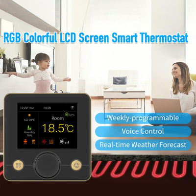 Fansline-3A สมาร์ท Wifi/485 Modbus Thermostat RGB จอ LCD ที่มีสีสันจอแสดงผลอัจฉริยะเครื่องทำความร้อน &amp; ชุดพัดลมม้วน Thermostat ในร่มคงที่ตัวควบคุมอุณหภูมิดิจิตอลเทอร์โมสตาทที่ตั้งโปรแกรมได้