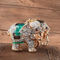 【YF】✟  Auspicious Elephant Holder Chains Whole Enamel Colorful Pendant Keyrings KeyChains