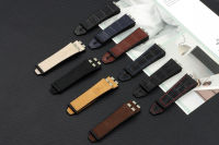 Nubuck cow leather Bamboo belt with rubber For Hublot strap Watchband 27x17mm for big bang watch band 441 440 insert pin Link