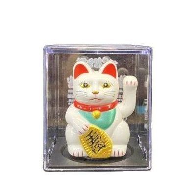 สินค้าใหม่ Lucky Cat แมวกวักจิ๋ว แมวกวักญี่ปุ่น แมวกวักนำโชค แมวกวักโซล่าเซล แมวกวัก ขนาดเล็ก 6cm สีขาว
