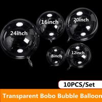 【DT】hot！ 10pcs Transparent Bobo 10/18/20/24inch Happy Birthday Balloons Wedding Decoration Globo