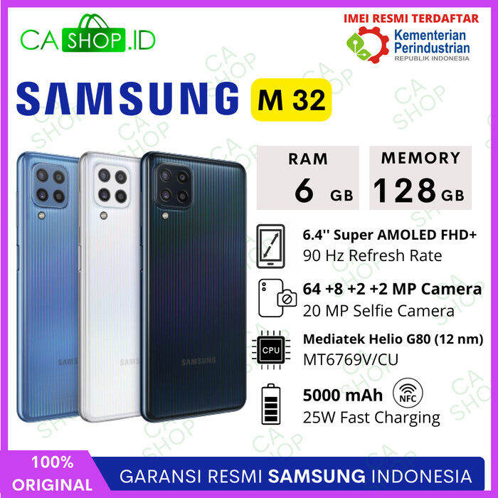 Samsung Galaxy M32 NFC 6GB 128GB (6/128) G80 AMOLED 64MP Resmi SEIN ...
