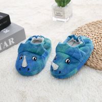 2023 Winter Warm Kids Slippers Boy and Girls Indoor Non-slip Cotton Shoes Dinosaur Cartoon Warm Childrens Cotton Slippers