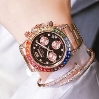 MEIBIN Chronograph Women Watches 2021 Ins Luxury Multi-Functional Rainbow Circle Watch For Stainless Steel Sports Female Watch