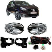 สำหรับ Nissan QASHQAI J10 2011 2012 2013 DULIAS โคมไฟประกอบไฟตัดหมอกโครเมี่ยมเคสกันกระแทกรถยนต์