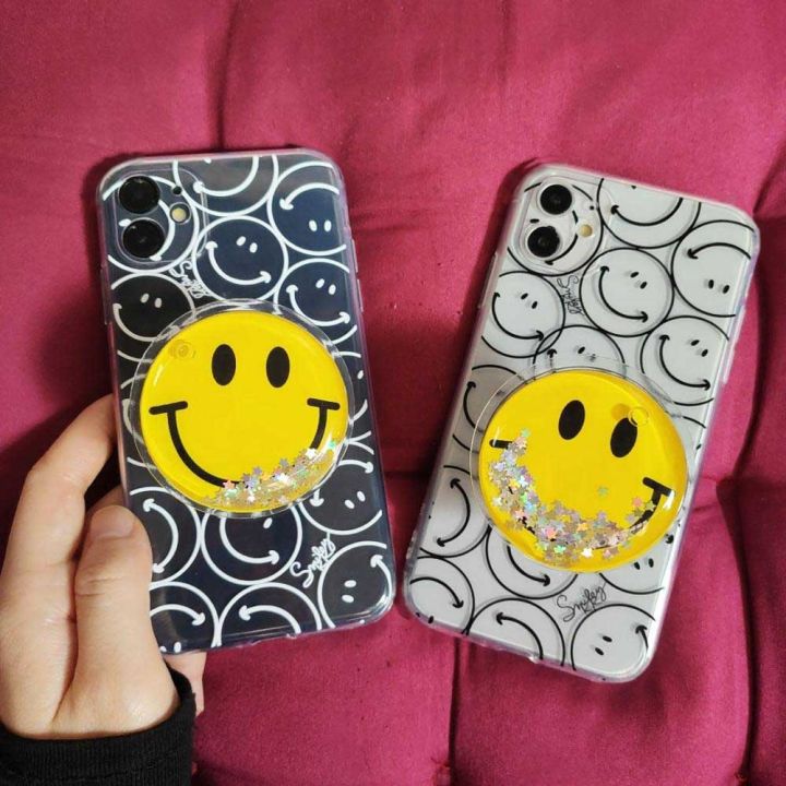 16-digits-3d-สุดหรู-quicksand-smile-stand-holder-เคสโทรศัพท์สำหรับ-iphone-12-pro-11-xr-xs-max-13-7-8-plus-ฝาครอบเลเซอร์โปร่งใสกลับ-capa