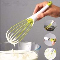 ∈┅卐 Multifunctional Rotary Manual Egg Beater Mixer Mini Plastic Kitchen Egg Whisk Bake Tool Egg Agitator Silicone Eco-Friendly