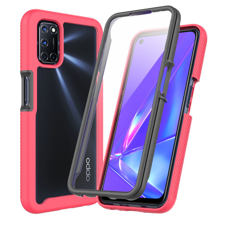 shockproof-case-oppo-a54-a74-5g-a53-a53s-a52-a72-a92-a12-case-two-layer-structure-pc-tpu-screen-protector-film-phone-cover