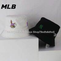 ❈☌♀ MLB Fisherman Cap Korean Rabbit Hat Embroidered Basin Cap for Women Cotton NY Bucket Cap Boston Red Sox