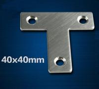 ┅ 20 Pieces 40x40x12mm Stainless Steel T Shape Angle Plate Corner Bracket Thinckness 1.5mm