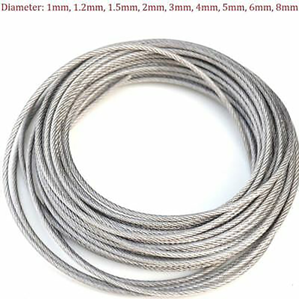 1meter SS304 1.5MM  PVC Nylon black plastic coated stainless steel wire rope 