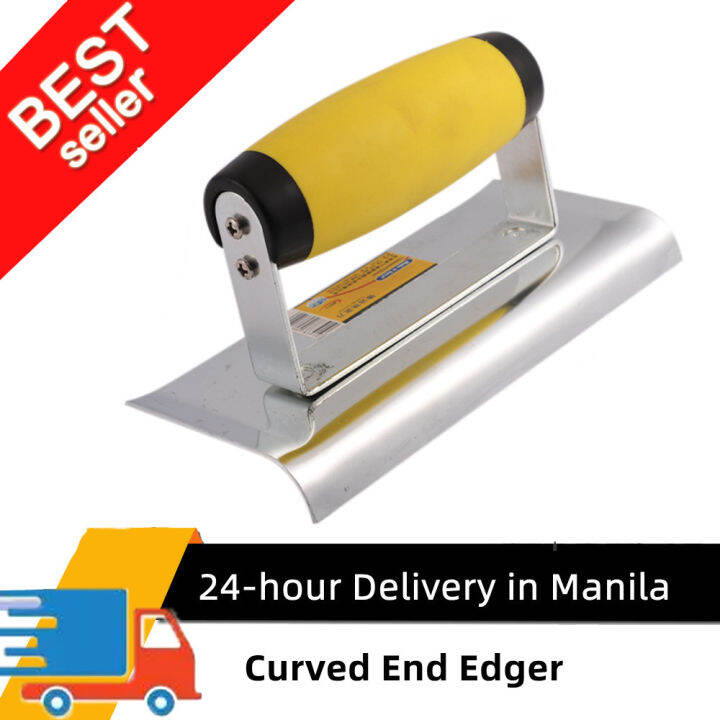 15x7.5CM Curved End Edger Stainless Steel Trowel Concrete Trowel