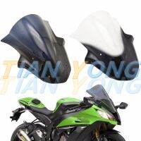 อุปกรณ์เสริมมอเตอร์ไซค์แผ่นกระจกสองชั้นกระจกบังลมหน้าสำหรับ Kawasaki ZX10R ZX 10 R 2011 2012 2013 2014 2015