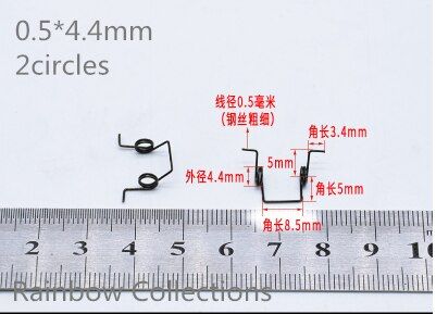 【☄New Arrival☄】 zhongkouj558251 10ชิ้น/ล็อต0.5*4.4มม. * 2วงกลมเหล็กขนาดเล็กสปริงแรงบิดคู่ฮาร์ดแวร์ Gratis Ongkir หน้ากาก Diy
