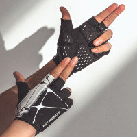 ROCKBROS ถุงมือจักรยาน Breathable Half Finger Reflective MTB Bike s Thickened Silicone Shock-Absorption Cycling Equipment