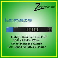 Linksys Business LGS318P 16-Port Gigabit PoE+ (125W) Smart Managed Switch + 2x Gigabit SFP/RJ45 Combo Ports