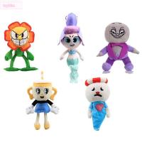 ของขวัญผ้าฝ้ายสำหรับเด็ก LZYBIM ของขวัญของตกแต่งบ้านถ้วยชา Pupphead Carnition Mugman Devil บอสของเล่นตุ๊กตาเกมตุ๊กตาหนานุ่มหมอนนุ่ม