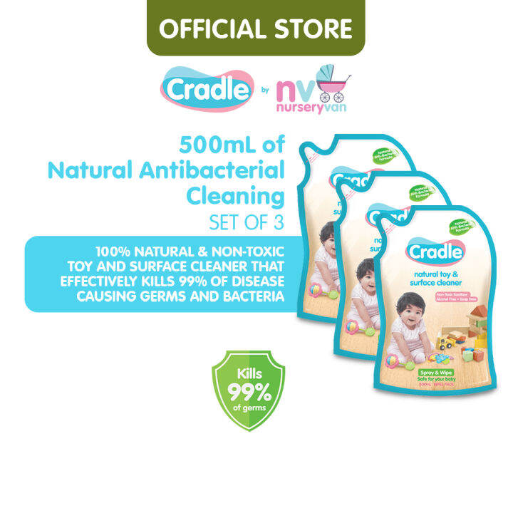 Cradle Natural Toy & Surface Cleaner 500ml Refill Pack Set Of 3 Lazada PH