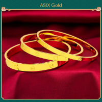 ASIX GOLD สร้อยข้อมือทอง 24K สุภาพสตรี แบรนด์ใหญ่กับซีรีส์ Love เดียวกัน ไม่ดำ ไม่ลอก